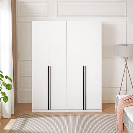 Manhattan Comfort Lee Wardrobe Closet 2.0 in White, 2PK 2-WC002-WH